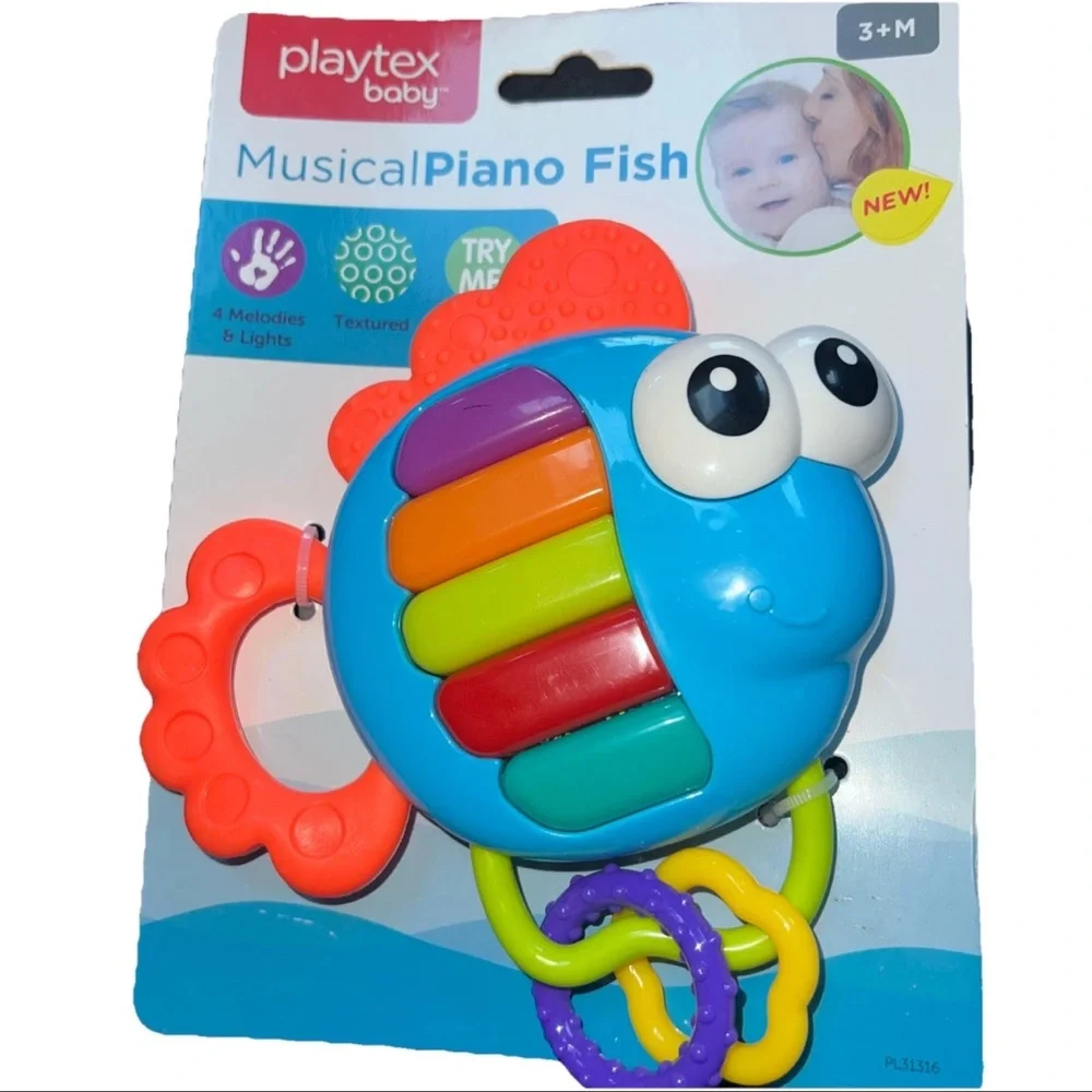 Fisher Price Animal Friends Discovery Car  AND Playtex Musical Piano Fish BABY